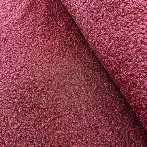 Boucle (buklé) kabátszövet bordó