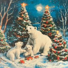 Karácsonyi párna panel plüss, jegesmaci