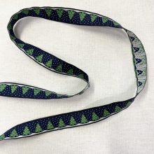 Karácsonyi jacquard szalag kék fenyős 