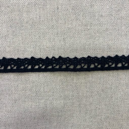 Pamut csipkeszalag, fekete