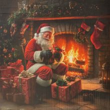 Karácsonyi párna panel plüss, mikulásos