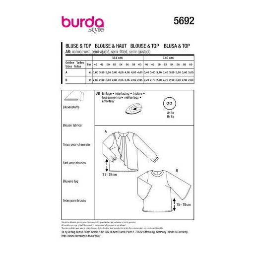 Burda szabásminta - 5692