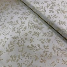 Karácsonyi damaszt, arany levélmintás 