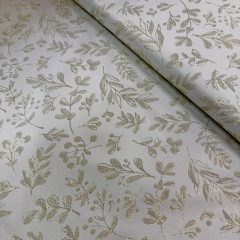 Karácsonyi damaszt, arany levélmintás 